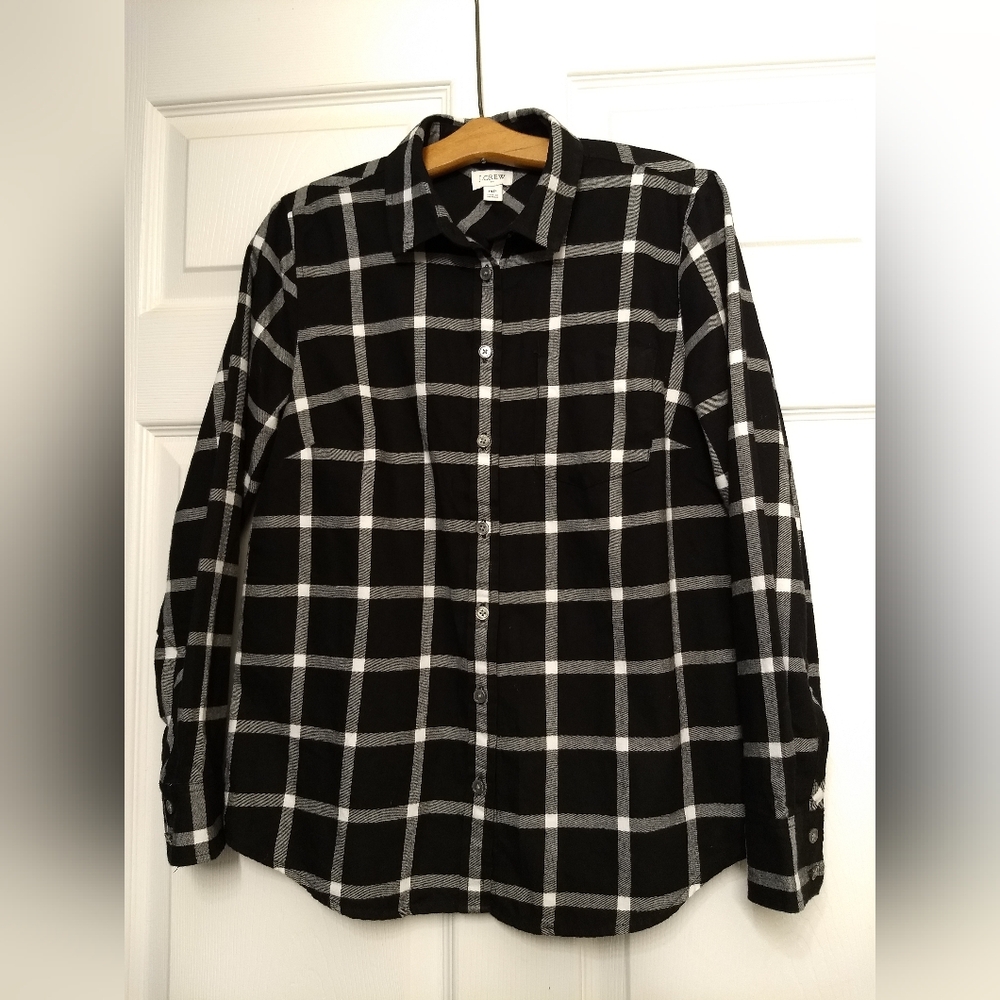 J Crew Brushed Cotton Checkered Women's Shirt